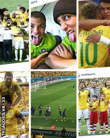 Thiago Silva with Brazil team-mates