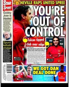 Thursday's Daily Star back page