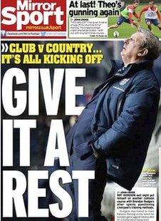 Tuesday's Daily Mirror back page