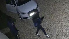 Picture of two masked thieves who allegedly broke into the Whitson Prestige dealership on the 18th August. 