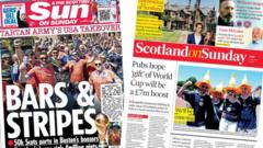 Scotland's papers: Tartan Army take over and World Cup pubs boost