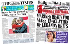 The Papers: PM braces for 'storm' and Britons told leave Lebanon