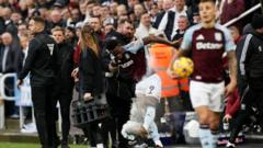 Villa striker Duran charged over red card reaction