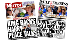 The Papers: 'Royal peace talks' and 'Sinner takes it all'
