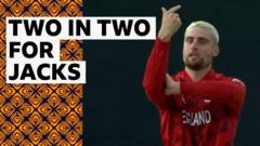 Jacks takes two wickets in two balls as England make great start