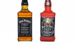 Jack Daniel's bottle and dog toy