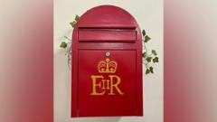 A hand painted post box.