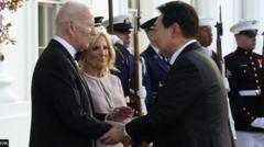 ABD Başkanı Joe Biden ve eşi Jill Biden, Güney Kore Cumhurbaşkanı Yoon Suk-yeol'ü Beyaz Saray'da ağırladı