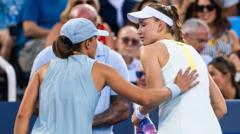 Rybakina retires injured in quarter-final against Swiatek