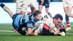Bell scores superb try as Ulster hold off Cardiff