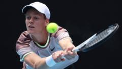 Australian Open semis: Sinner breaks Djokovic early in first set