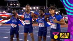 Great Britain storm to 4x100m relay gold