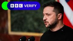 Zelensky e logo BBC Verify