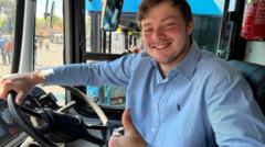 All aboard: Meet the 22-year-old 'nerd' pulling up at the takeaway in his own buses