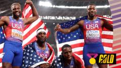 Lyles brings USA home for 4x100m gold