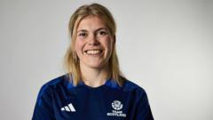 Megan Keith an sgioba na h-Alba 'son Geamaichean a' Cho-flaitheis