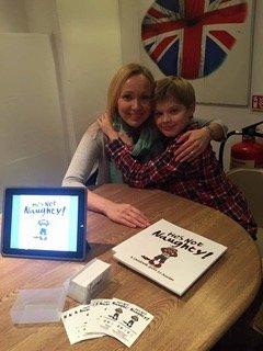 Deborah and Jake with book