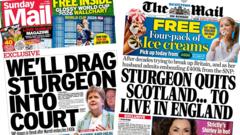 Scotland's papers: SNP donors' 'court threat' and Sturgeon's 'England move'
