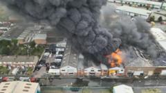 How Are Firefighters Battling a Massive Factory Blaze with 20 Tonnes of Tyres?