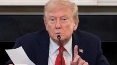 Watch: Trump handed note mid-meeting and says Middle East deal 'very close'