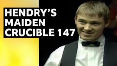 Clive Everton commentates on Hendry’s first Crucible 147