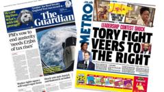 The Papers: '£25bn tax bomb' and 'Tory fight veers right'