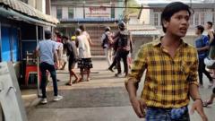 Уличный протест в Мьянме