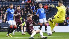Scottish Cup semi-final: Dessers goal splits Rangers Hearts at break