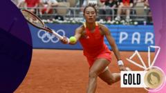 Zheng beats Vekic to win women’s singles tennis gold for China