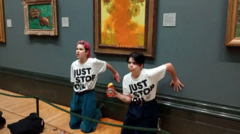 Just Stop Oil activists throw soup on Van Gogh artwork again