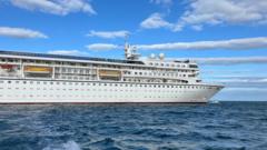 Stranded cruise ship finally sails out of Belfast Lough