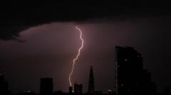 Overnight storms cause floods and fires in London