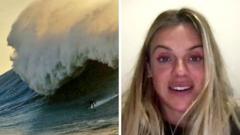 Watch: The 'element of fear' as British surfer takes on monster wave