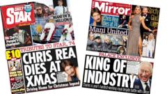 The Papers:  'Chris Rea dies at Xmas' and 'King of Industry'