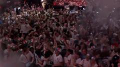 England fans in London celebrate first goal