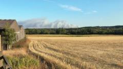 Vehicle fire shuts stretch of A31 as fire crews combat blaze