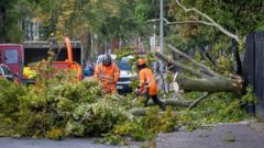 Damage and disruption as Storm Amy hits UK