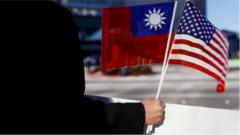 Taiwan & US flags