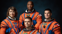 Четыеро астронавтов в скафандрах
