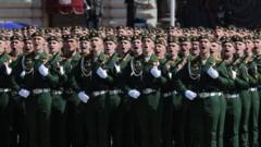 Москва Қизил Майдонидаги ҳарбий парад иштирокчилари