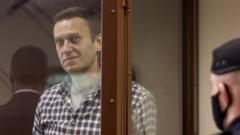 Russian opposition leader Alexei Navalny attends a hearing in Moscow, Russia, on 20 February 2021