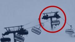 Watch: Strong winds jolt ski lift with skiers on board