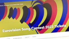 Eurovision banner on Ticketmaster site