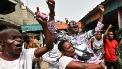 Jubilant supporters of Laurent Gbagbo in Abidjan, Ivory Coast - 31 March 2021