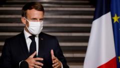 Image shows Emmanuel Macron