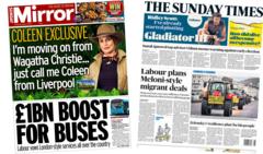 The Papers: '£1bn boost for buses' and Italy-style 'migrant deals'