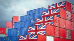 Container com imagens da UE e o Reino Unido