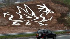Huge dragon welcoming visitors to Wales disappears from sight