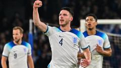 Rice gives England lead against Italy, Ronaldo breaks appearance record
