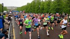 Thousands run Belfast roads as marathon under way